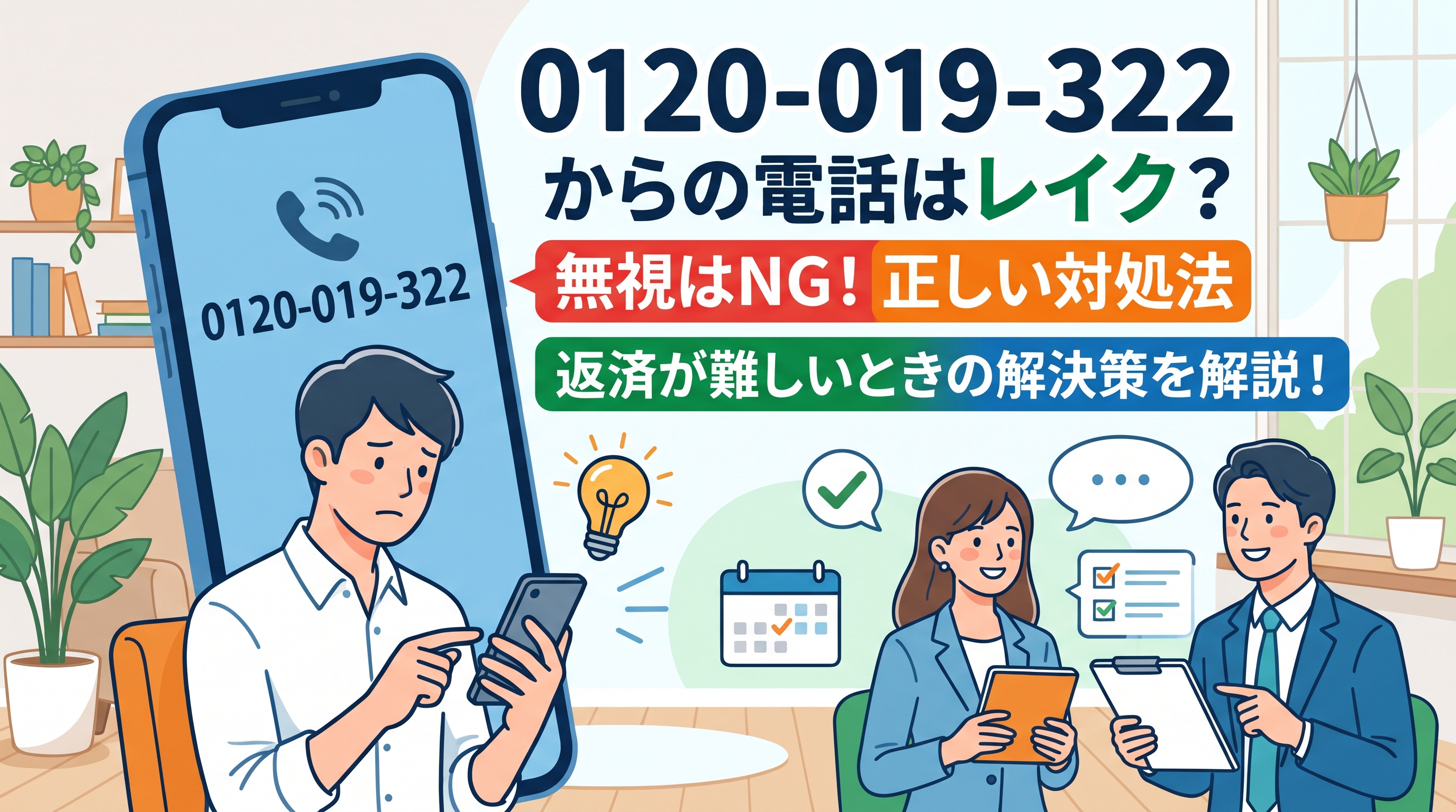 0120-019-322はレイクの督促連絡？無視のリスクと対処法